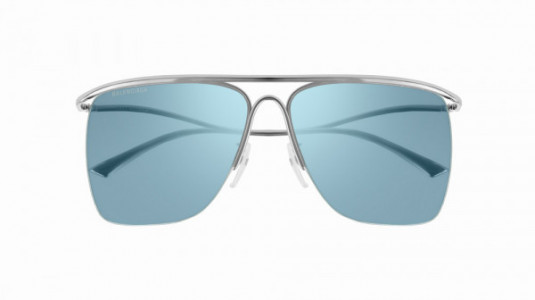 Balenciaga BB0092S Sunglasses, 004 - SILVER with LIGHT BLUE lenses