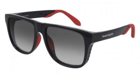 Alexander McQueen AM0292SA Sunglasses, 002 - BLACK with GREY lenses