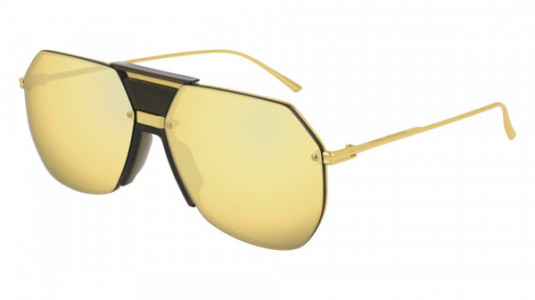 Bottega Veneta BV1068S Sunglasses, 002 - GOLD with GOLD lenses