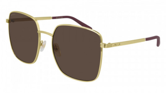 Gucci GG0802S Sunglasses, 002 - GOLD with BROWN lenses
