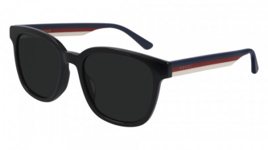Gucci GG0848SK Sunglasses, 002 - BLACK with BLUE temples and GREY lenses