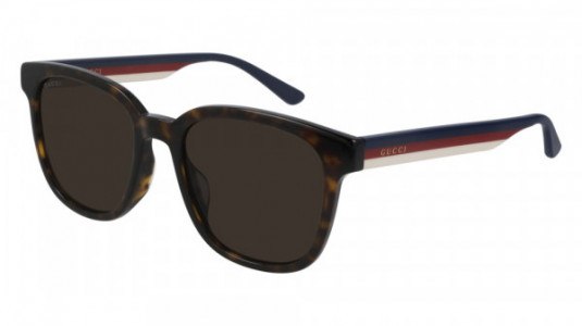 Gucci GG0848SK Sunglasses, 003 - HAVANA with BLUE temples and BROWN lenses