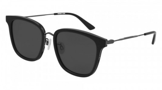 McQ MQ0279SA Sunglasses, 001 - BLACK with RUTHENIUM temples and SMOKE lenses