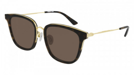 McQ MQ0279SA Sunglasses, 002 - HAVANA with GOLD temples and BROWN lenses