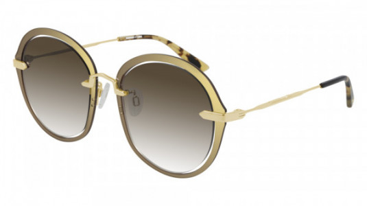 McQ MQ0282S Sunglasses, 002 - GOLD with BROWN lenses