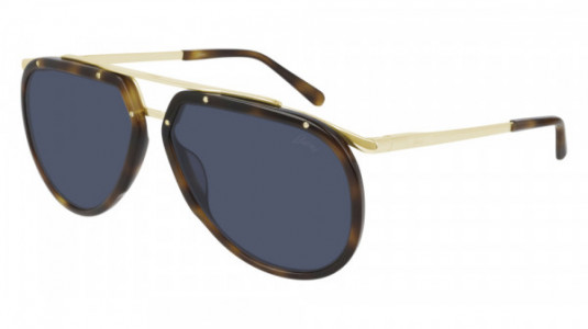 Brioni BR0084S Sunglasses, 003 - HAVANA with GOLD temples and BLUE lenses