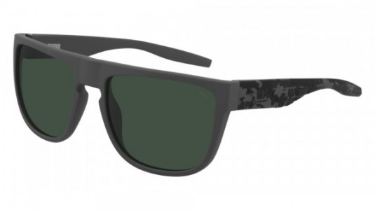 Puma PU0218S Sunglasses, 007 - GREY with GREEN lenses