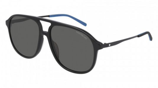 Montblanc MB0118S Sunglasses, 001 - BLACK with GREY lenses