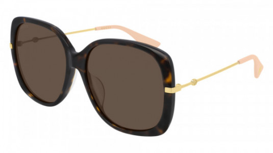 Gucci GG0511SA Sunglasses, 003 - HAVANA with GOLD temples and BROWN lenses