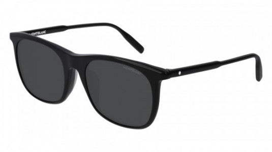 Montblanc MB0008SA Sunglasses, 001 - BLACK with GREY lenses