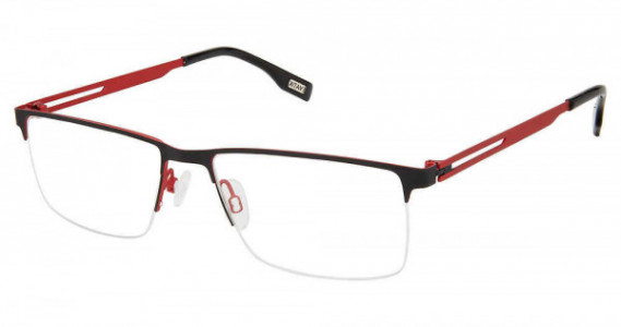 Evatik E-9216 Eyeglasses, M100-BLACK RED