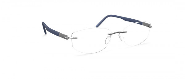 Silhouette Identity IP Eyeglasses, 7000 Rhodium / Navy Blue