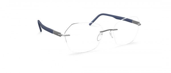 Silhouette Identity KQ Eyeglasses, 7000 Rhodium / Navy Blue