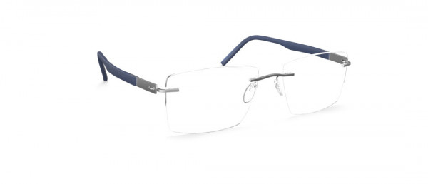 Silhouette Identity KY Eyeglasses, 7000 Rhodium / Navy Blue
