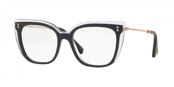 Valentino VA3021 Eyeglasses, 5085 TRANSPARENT/BLUE/TRANSPARENT (BLUE)