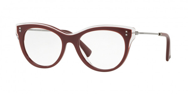 Valentino VA3023A Eyeglasses, 5090 TRANSPARENT/GURGUNDY/TRANSPARE (BLUE)