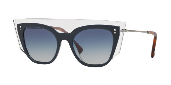 Valentino VA4035 Sunglasses, 50854L TRANSPARENT/BLUE/TRANSPARENT (BLUE)