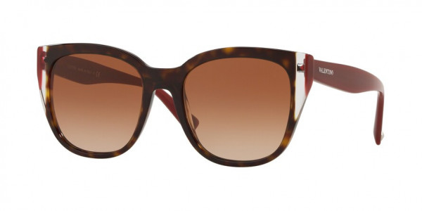 Valentino VA4040A Sunglasses, 500213 HAVANA/CRYSTAL/BURGUNDY (BROWN)