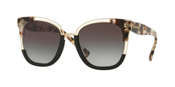 Valentino VA4042A Sunglasses, 509711 HAVANA BROWN/BLACK/LIGHT GOLD (LIGHT BROWN)