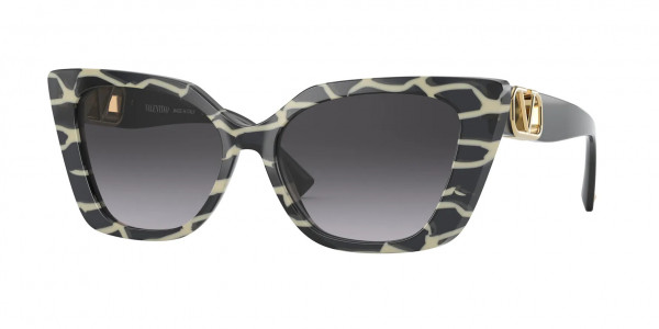 Valentino VA4073F Sunglasses, 51498G WHITE BLACK (BLACK)