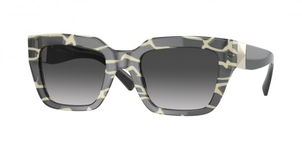 Valentino VA4097 Sunglasses, 51498G STRIPED BLACK WHITE (WHITE)