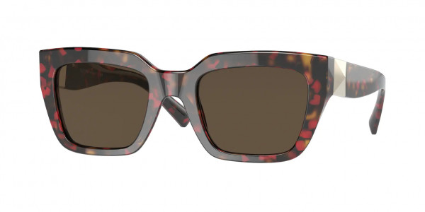 Valentino VA4097 Sunglasses, 518973 RED HAVANA (RED)