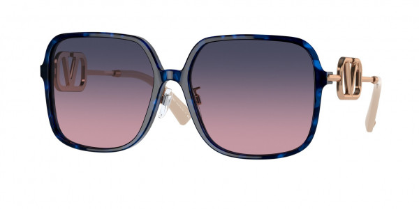 Valentino VA4101F Sunglasses, 5031I6 HAVANA BLUE (BLUE)