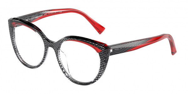 Alain Mikli A03129 ELINETTA Eyeglasses, 001 CRYSTAL /BLACK / RED (BLACK)