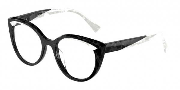 Alain Mikli A03129 ELINETTA Eyeglasses, 002 NOIR MIKLI / BLANC MIKLI (BLACK)