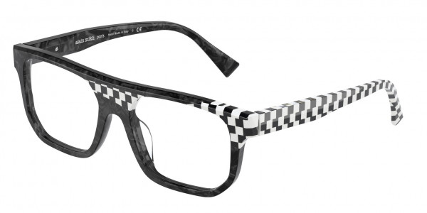 Alain Mikli A03135 KEYSER Eyeglasses, 002 NOIR MIKLI / BLACK WHITE DAMIE (BLACK)