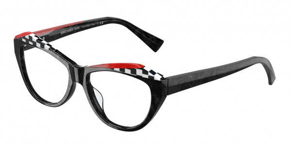 Alain Mikli A03137 BLONDENE Eyeglasses, 001 NOIR MIKLI / BLACK WHITE DAMIE (BLACK)