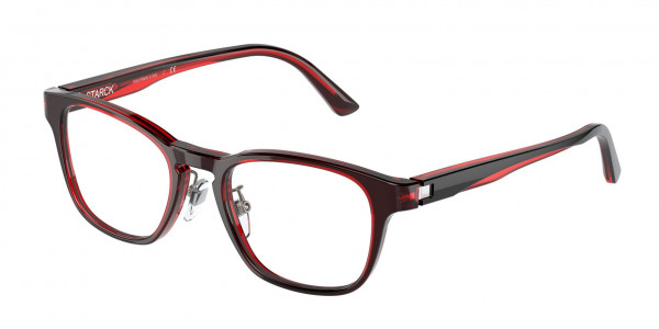 Starck Eyes SH3076 Eyeglasses, 0004 BLACK RED (BLACK)