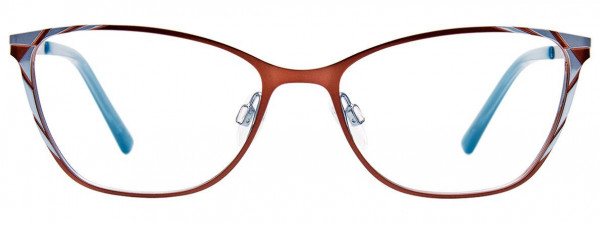 EasyClip EC591 Eyeglasses, 010 - Satin Brown & Blue