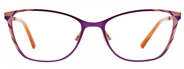 EasyClip EC591 Eyeglasses, 080 - Satin Purple & Pink Gold