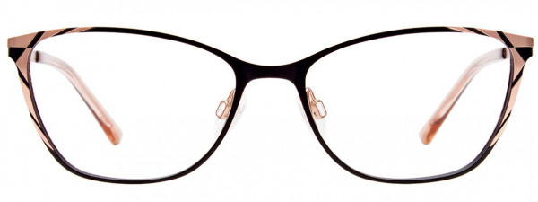 EasyClip EC591 Eyeglasses, 090 - Satin Black & Pink Gold