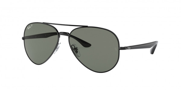 Ray-Ban RB3675 Sunglasses, 002/58 BLACK GREEN POLAR (BLACK)