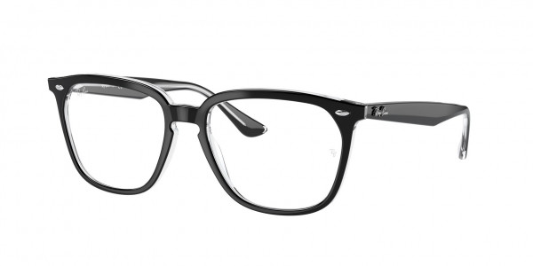 Ray-Ban Optical RX4362V Eyeglasses, 2034 BLACK ON TRANSPARENT (BLACK)