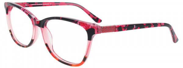 EasyClip EC563 Eyeglasses, 030 - Rd & Bk Mb & Lt Pk & Demi Rd