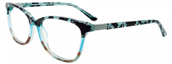 EasyClip EC563 Eyeglasses, 060 - Crys Tl & Blk Marb  & Demi Brn