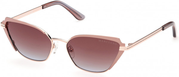 GUESS by Marciano GM0818 Sunglasses, 28F - Shiny Rose Gold / Gradient Brown