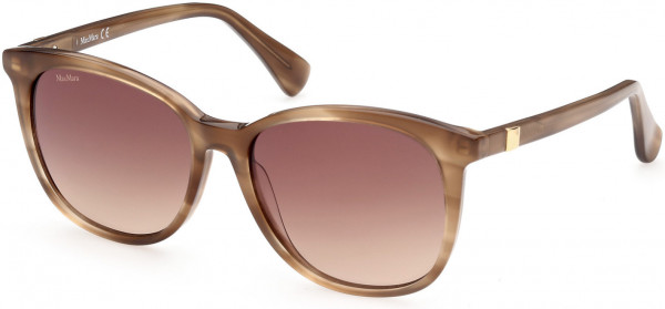 Max Mara MM0022 Prism1 Sunglasses, 56F - Shiny Striped Brown / Gradient Brown