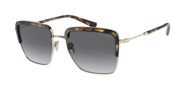 Giorgio Armani AR6126 Sunglasses, 301311 PALE GOLD/BROWN TORTOISE GRADI (BROWN)