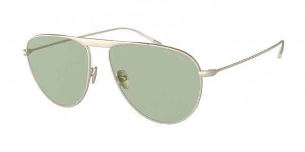 Giorgio Armani AR6131 Sunglasses, 3002/2 MATTE PALE GOLD GREEN (GOLD)