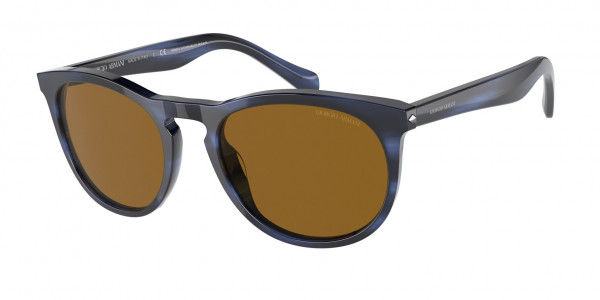 Giorgio Armani AR8149 Sunglasses, 590133 STRIPED BLUE BROWN (BLUE)