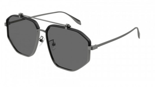 Alexander McQueen AM0337S Sunglasses, 001 - RUTHENIUM with GREY lenses