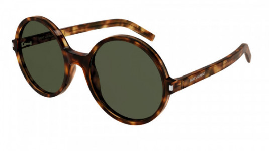 Saint Laurent SL 450 Sunglasses, 003 - HAVANA with GREEN lenses