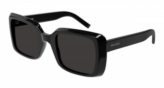 Saint Laurent SL 497 Sunglasses, 001 - BLACK with BLACK lenses