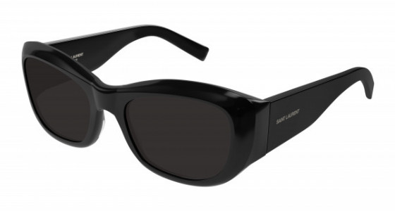 Saint Laurent SL 498 Sunglasses, 001 - BLACK with BLACK lenses