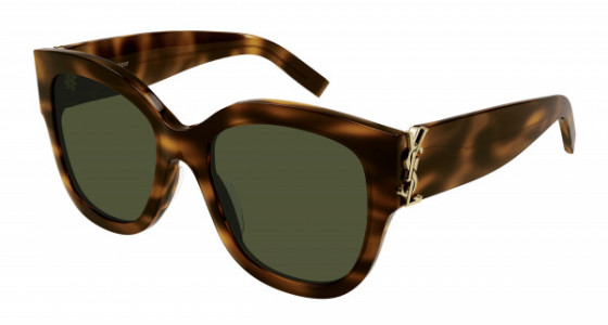 Saint Laurent SL M95/F Sunglasses, 003 - HAVANA with GREEN lenses
