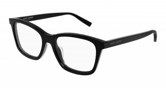 Saint Laurent SL 482 Eyeglasses, 001 - BLACK with TRANSPARENT lenses